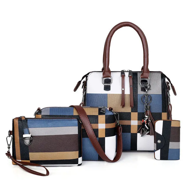 New 4pcs/Set Women Composite Bags High Quality Ladies Purses and Handbags Female PU Leather Shoulder Messenger Bags Tote Bag