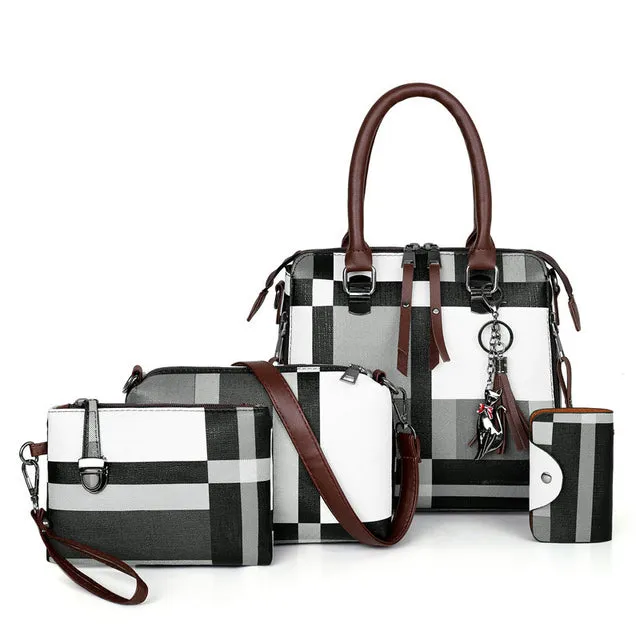 New 4pcs/Set Women Composite Bags High Quality Ladies Purses and Handbags Female PU Leather Shoulder Messenger Bags Tote Bag
