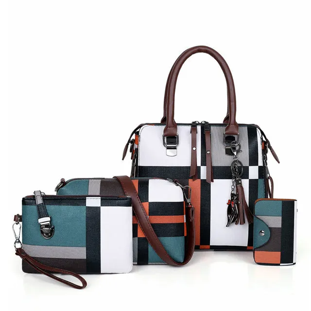 New 4pcs/Set Women Composite Bags High Quality Ladies Purses and Handbags Female PU Leather Shoulder Messenger Bags Tote Bag