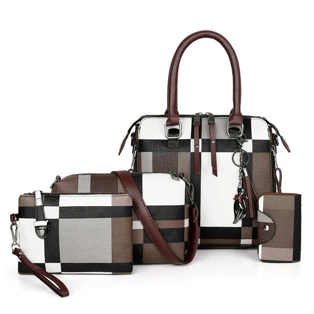 New 4pcs/Set Women Composite Bags High Quality Ladies Purses and Handbags Female PU Leather Shoulder Messenger Bags Tote Bag