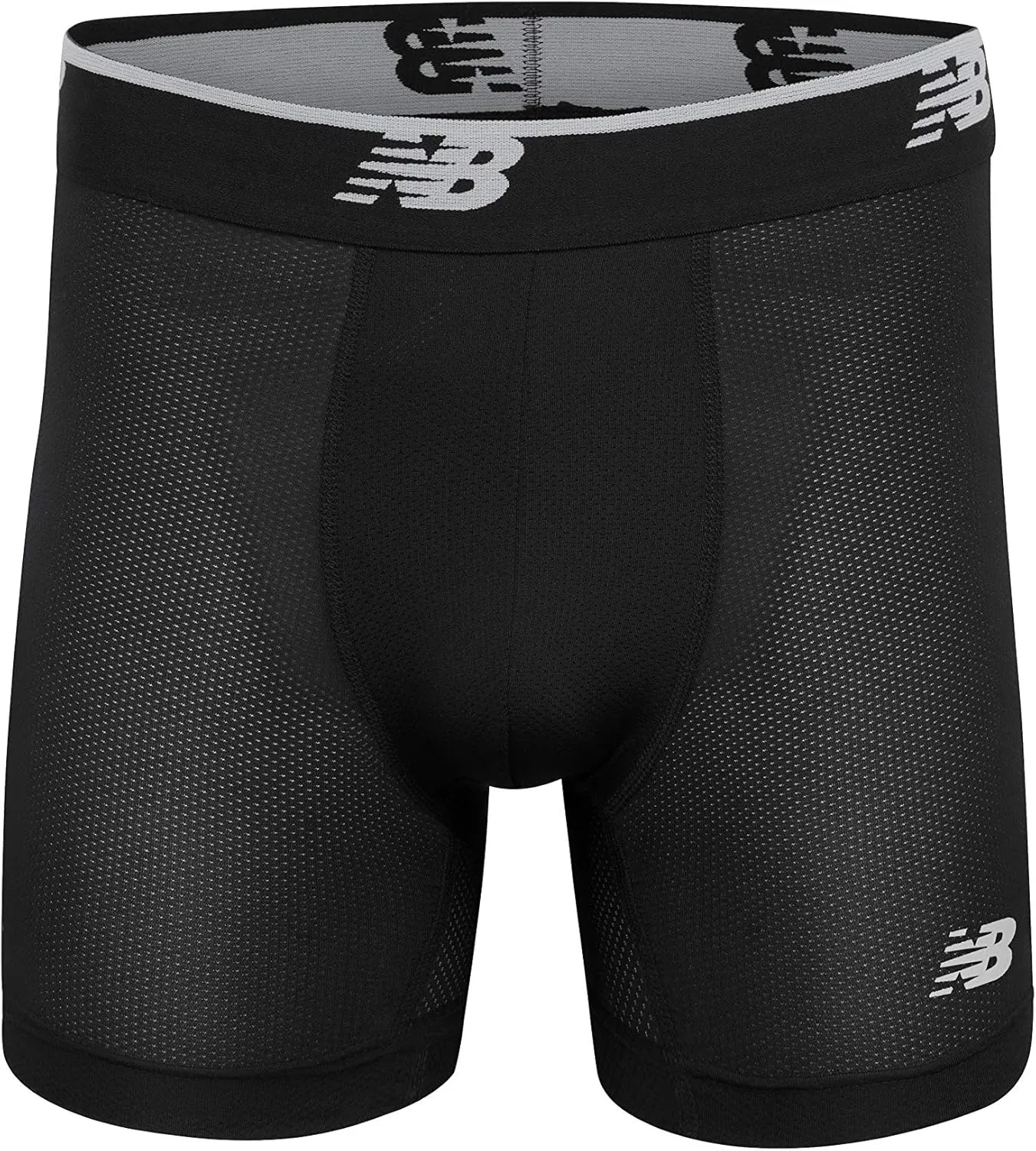 New Balance Men's No Fly Boxer Brief Underwear with Jacquard Waistband, Breathable Lightweight, Moisture Wicking (3 Pack)
