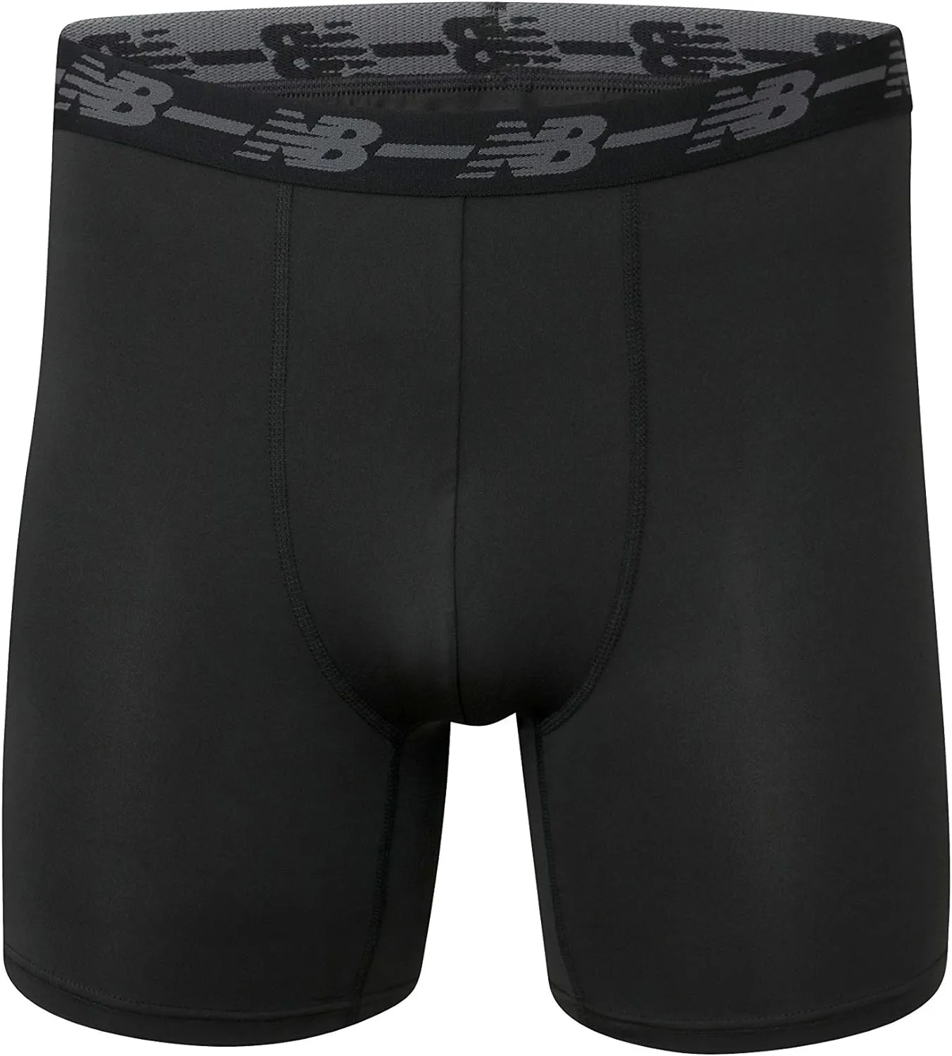 New Balance Men's No Fly Boxer Brief Underwear with Jacquard Waistband, Breathable Lightweight, Moisture Wicking (3 Pack)