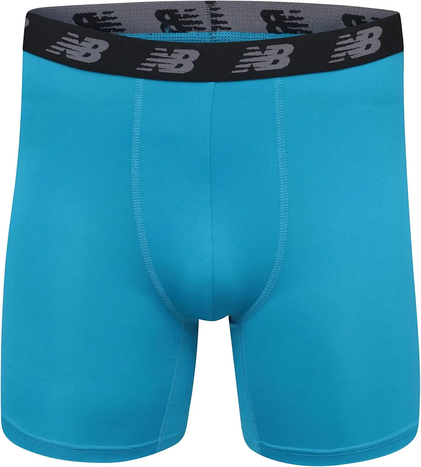 New Balance Men's No Fly Boxer Brief Underwear with Jacquard Waistband, Breathable Lightweight, Moisture Wicking (3 Pack)