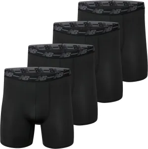 New Balance Men's No Fly Boxer Brief Underwear with Jacquard Waistband, Breathable Lightweight, Moisture Wicking (3 Pack)