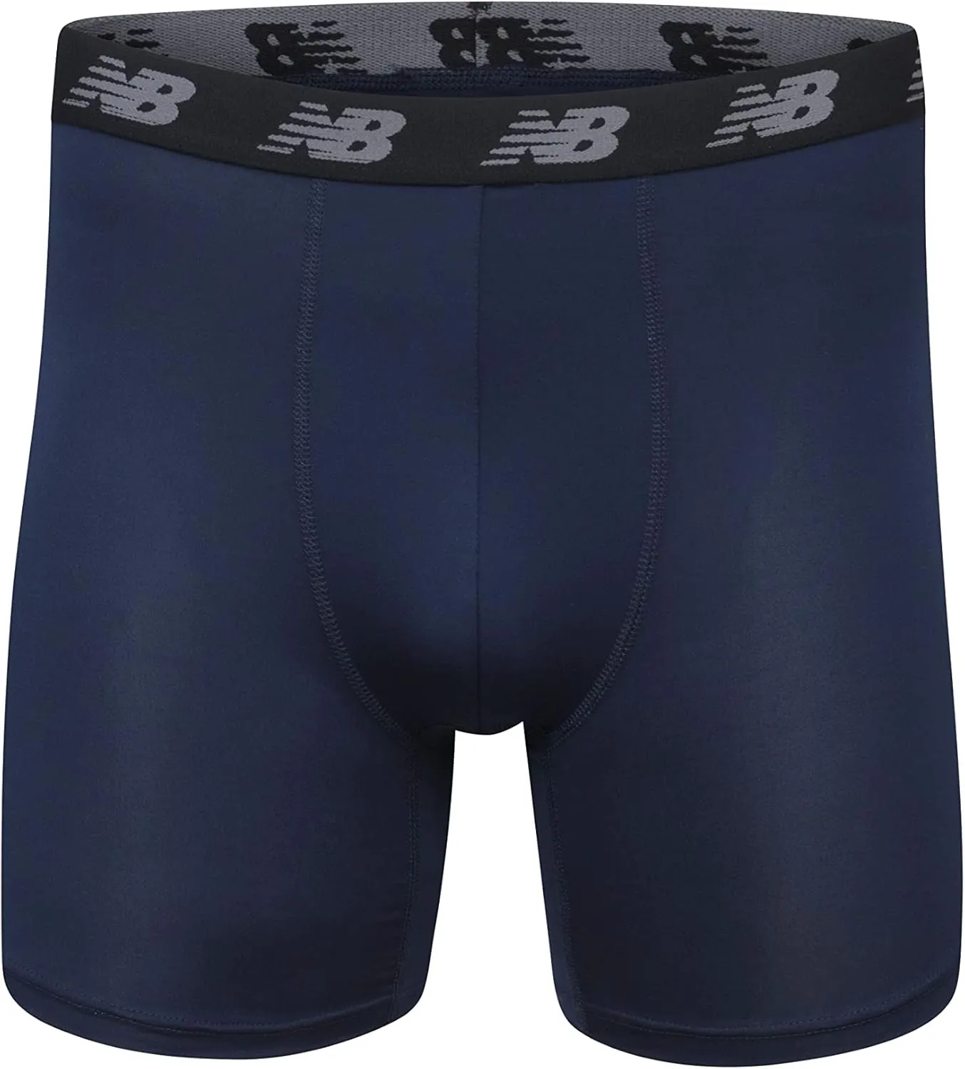 New Balance Men's No Fly Boxer Brief Underwear with Jacquard Waistband, Breathable Lightweight, Moisture Wicking (3 Pack)