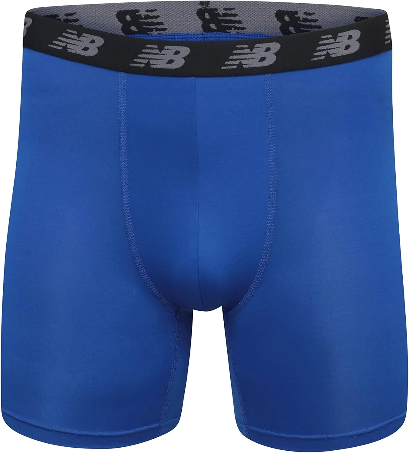 New Balance Men's No Fly Boxer Brief Underwear with Jacquard Waistband, Breathable Lightweight, Moisture Wicking (3 Pack)