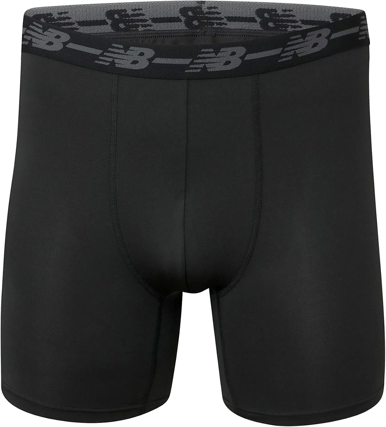 New Balance Men's No Fly Boxer Brief Underwear with Jacquard Waistband, Breathable Lightweight, Moisture Wicking (3 Pack)