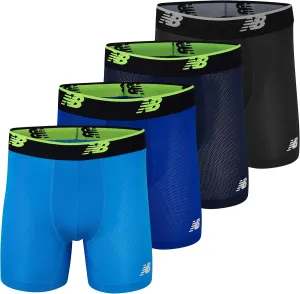 New Balance Men's No Fly Boxer Brief Underwear with Jacquard Waistband, Breathable Lightweight, Moisture Wicking (3 Pack)