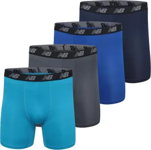 New Balance Men's No Fly Boxer Brief Underwear with Jacquard Waistband, Breathable Lightweight, Moisture Wicking (3 Pack)