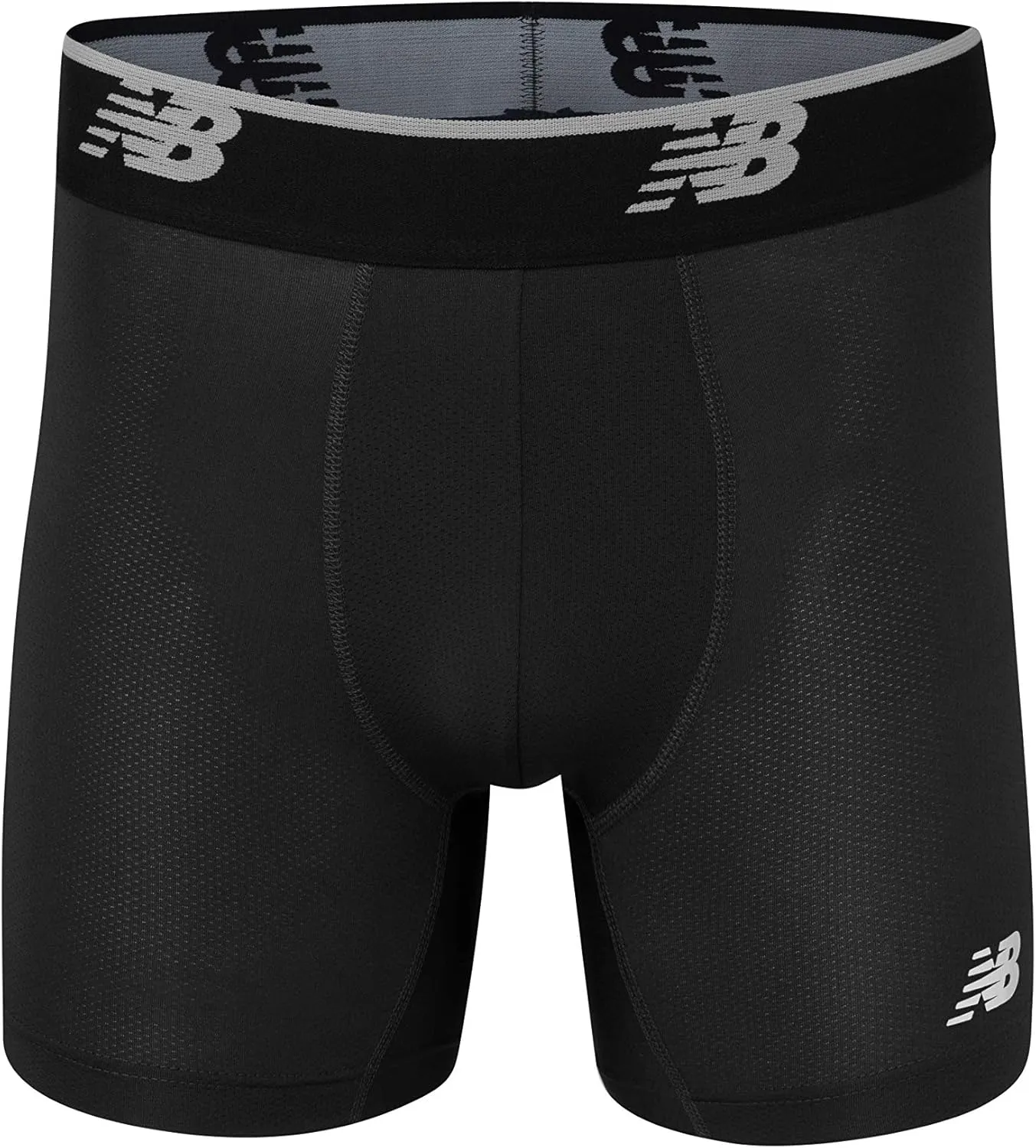 New Balance Men's No Fly Boxer Brief Underwear with Jacquard Waistband, Breathable Lightweight, Moisture Wicking (3 Pack)
