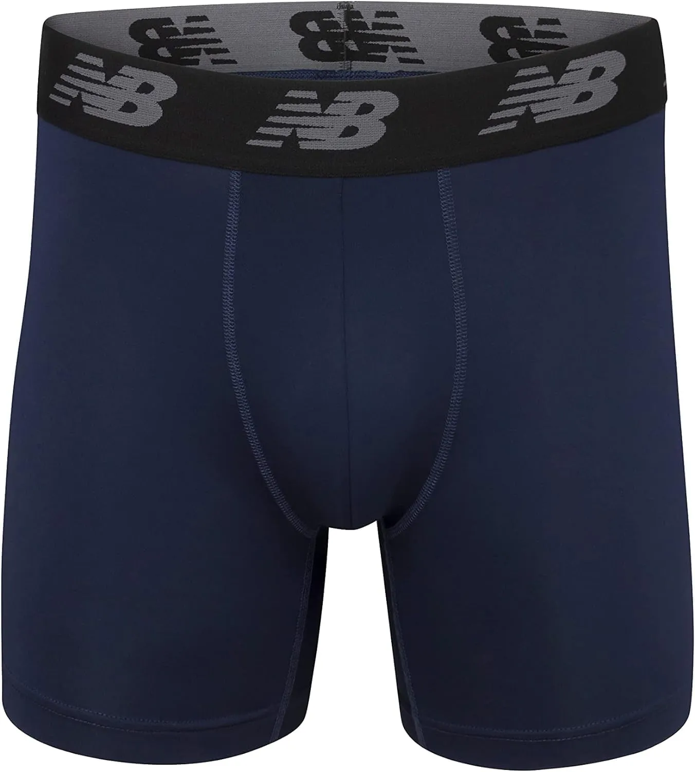 New Balance Men's No Fly Boxer Brief Underwear with Jacquard Waistband, Breathable Lightweight, Moisture Wicking (3 Pack)