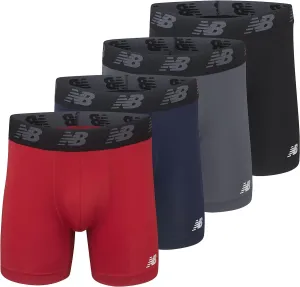 New Balance Men's No Fly Boxer Brief Underwear with Jacquard Waistband, Breathable Lightweight, Moisture Wicking (3 Pack)