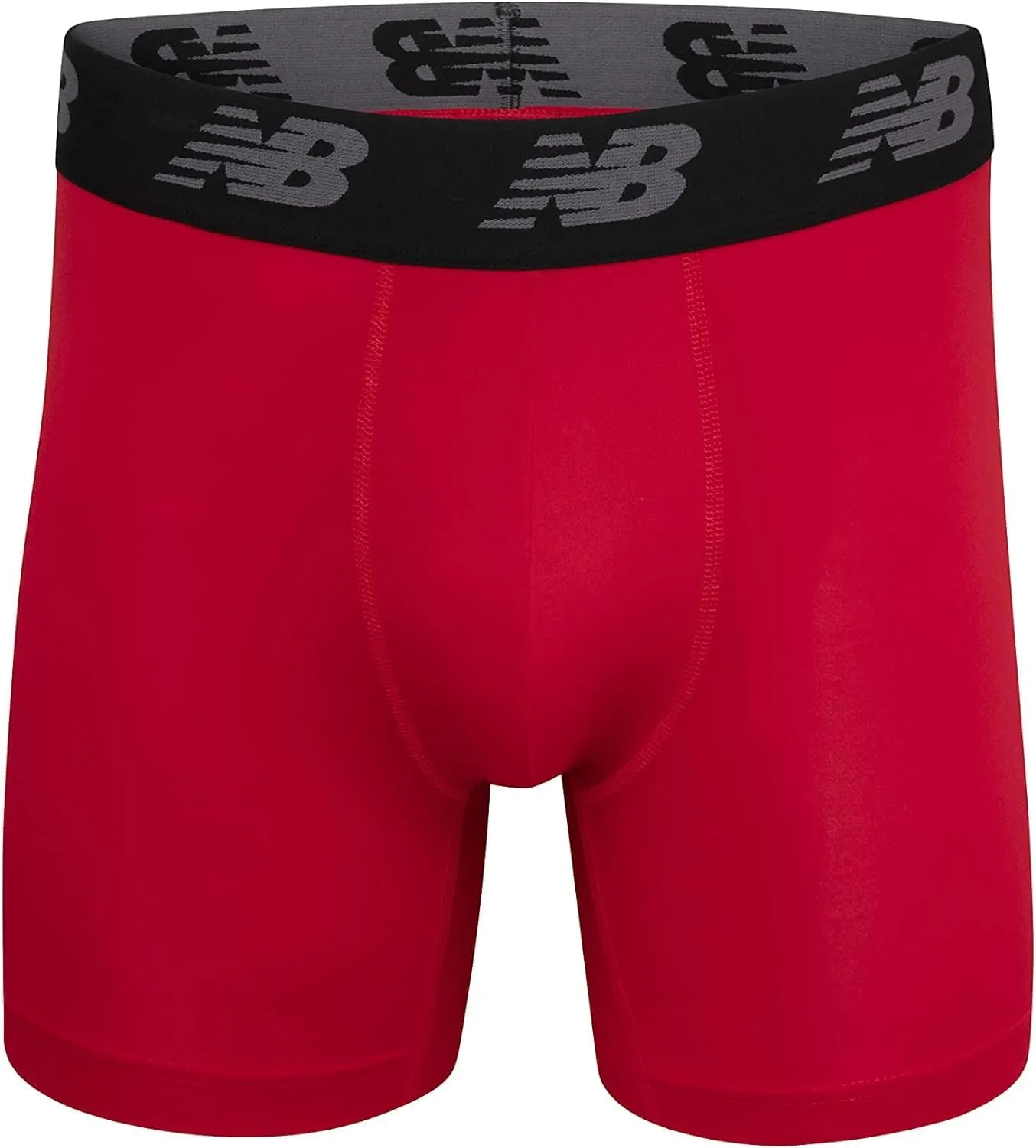 New Balance Men's No Fly Boxer Brief Underwear with Jacquard Waistband, Breathable Lightweight, Moisture Wicking (3 Pack)