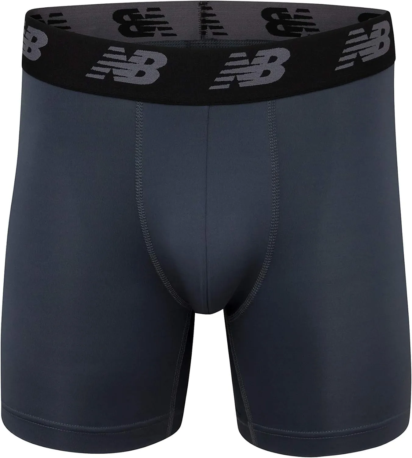 New Balance Men's No Fly Boxer Brief Underwear with Jacquard Waistband, Breathable Lightweight, Moisture Wicking (3 Pack)