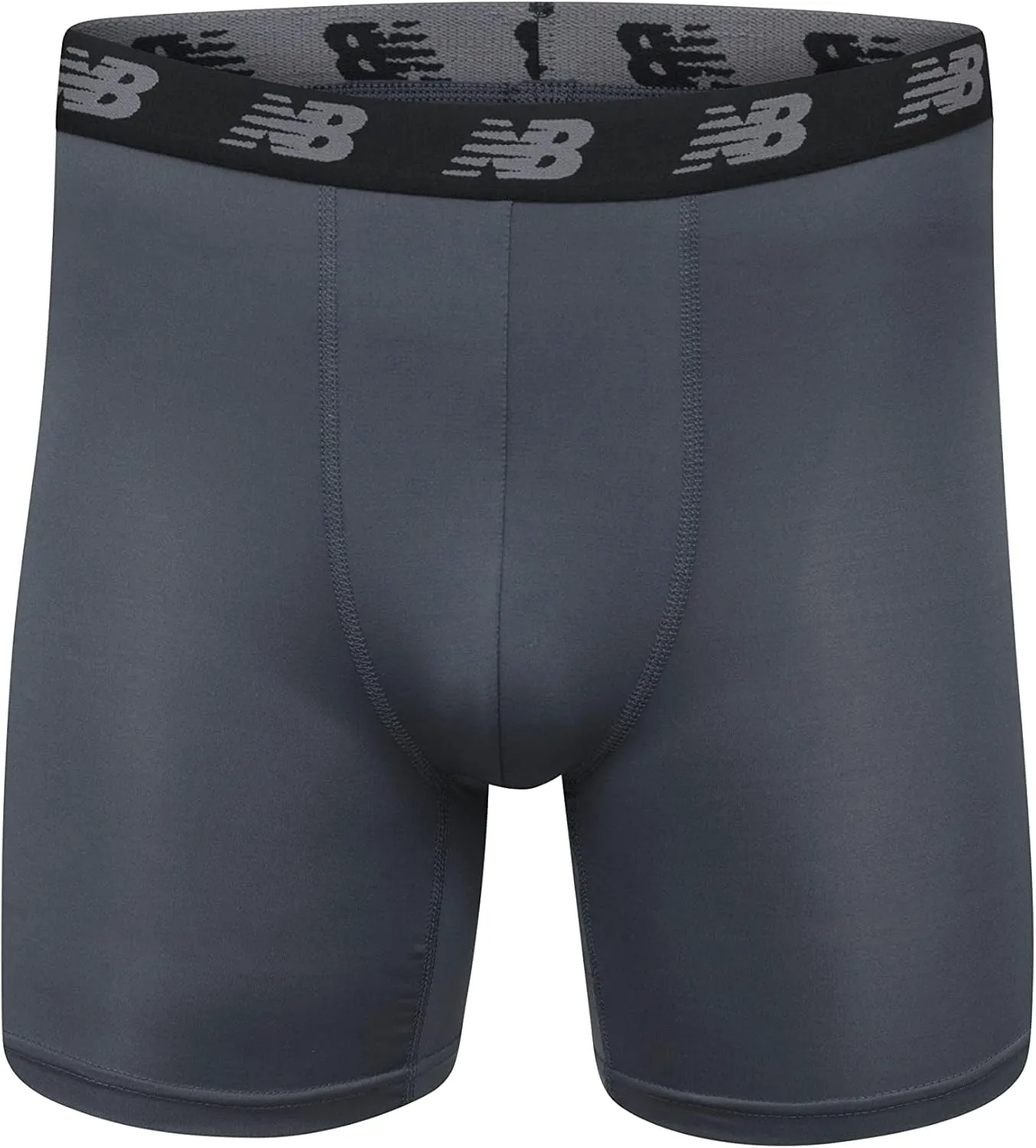 New Balance Men's No Fly Boxer Brief Underwear with Jacquard Waistband, Breathable Lightweight, Moisture Wicking (3 Pack)