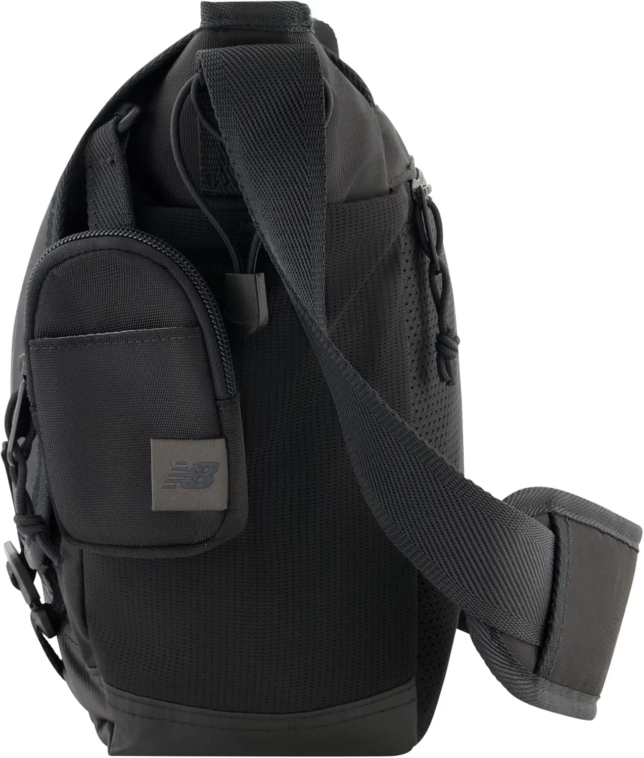 New Balance Messenger Bag, Athletics Collection Travel Handbag for Men and Women, Black, One Size