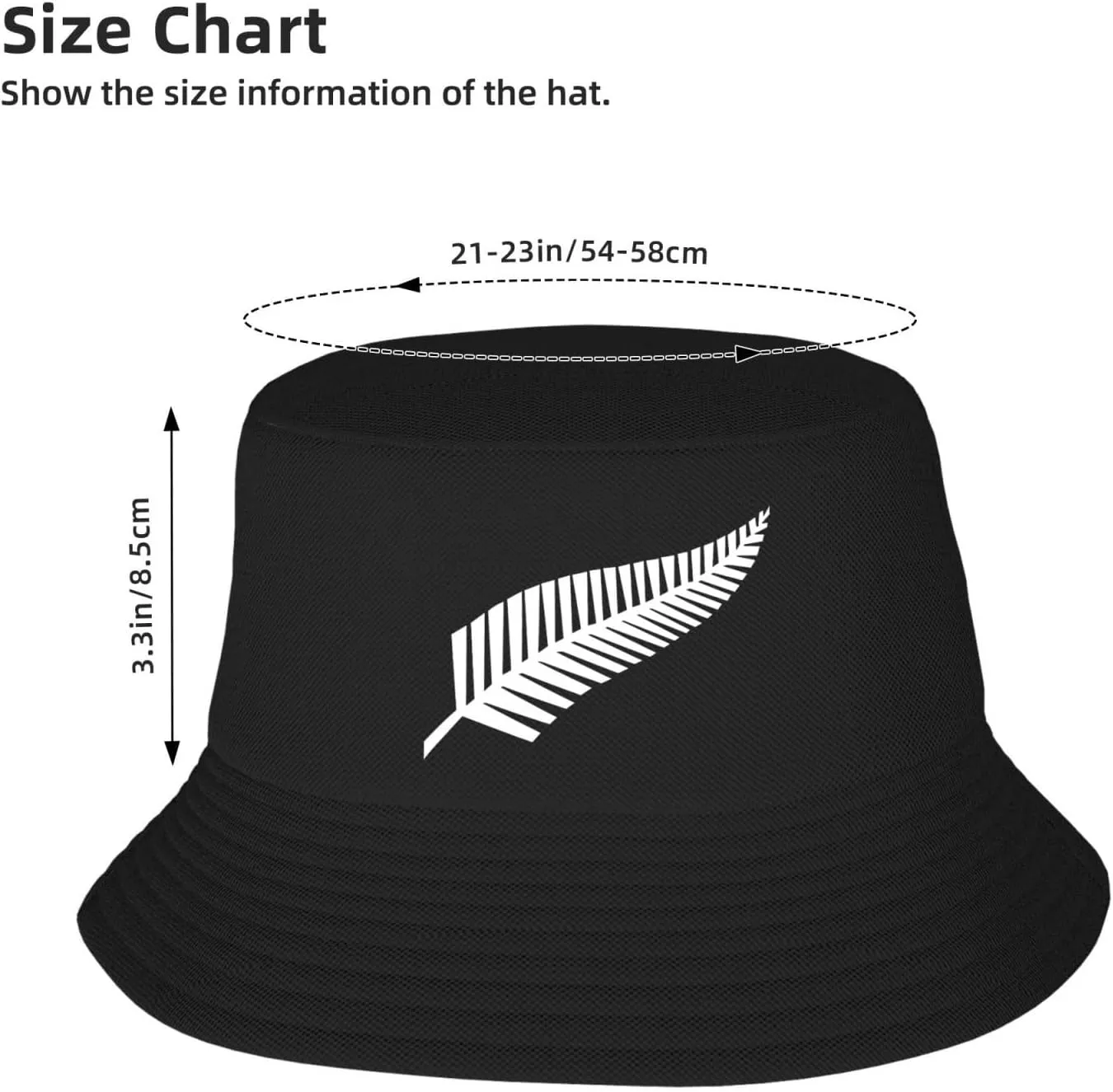 New Zealand Maori Fern Bucket HatUnisex Packable Outdoor Fashio Sunshade Fisherman Hat