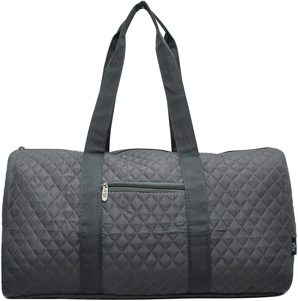 NGIL Quilted Weekend Travel Overnight 20" Large Duffle Bag 2018 Spring Collection (Solid Grey)