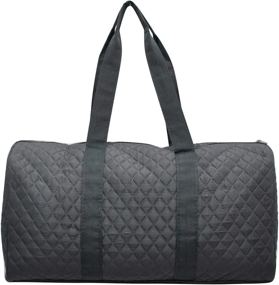 NGIL Quilted Weekend Travel Overnight 20" Large Duffle Bag 2018 Spring Collection (Solid Grey)