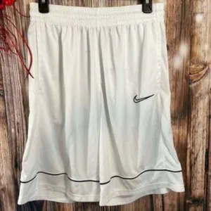 Nike Men's Dri-FIT Basketball Shorts, White/Black - Medium