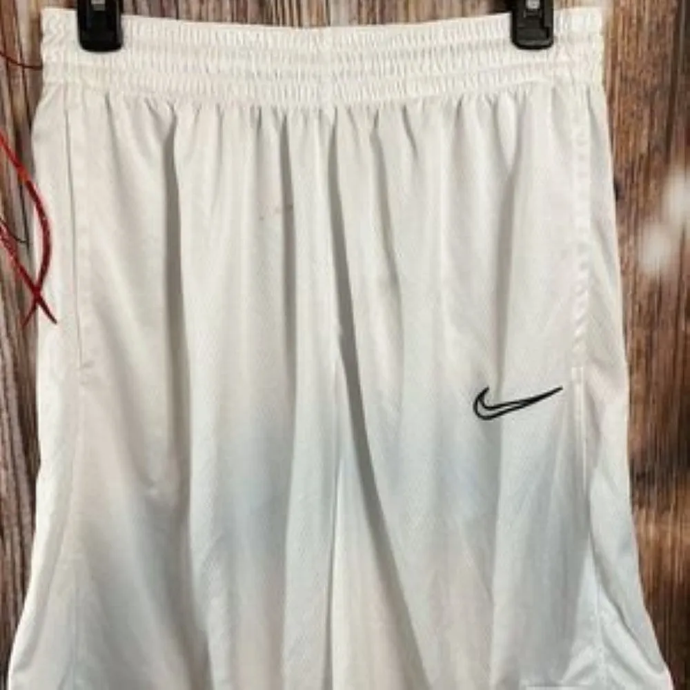 Nike Men's Dri-FIT Basketball Shorts, White/Black - Medium