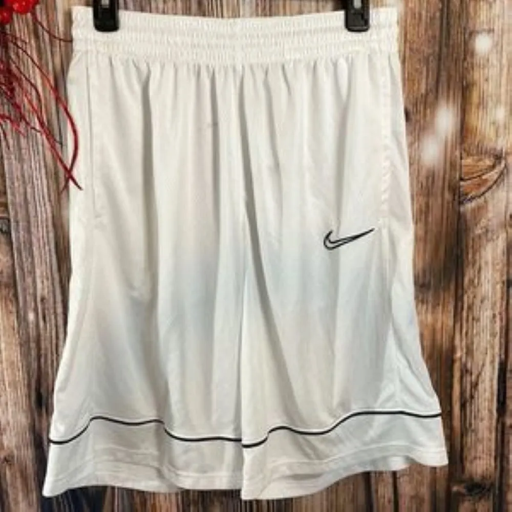 Nike Men's Dri-FIT Basketball Shorts, White/Black - Medium