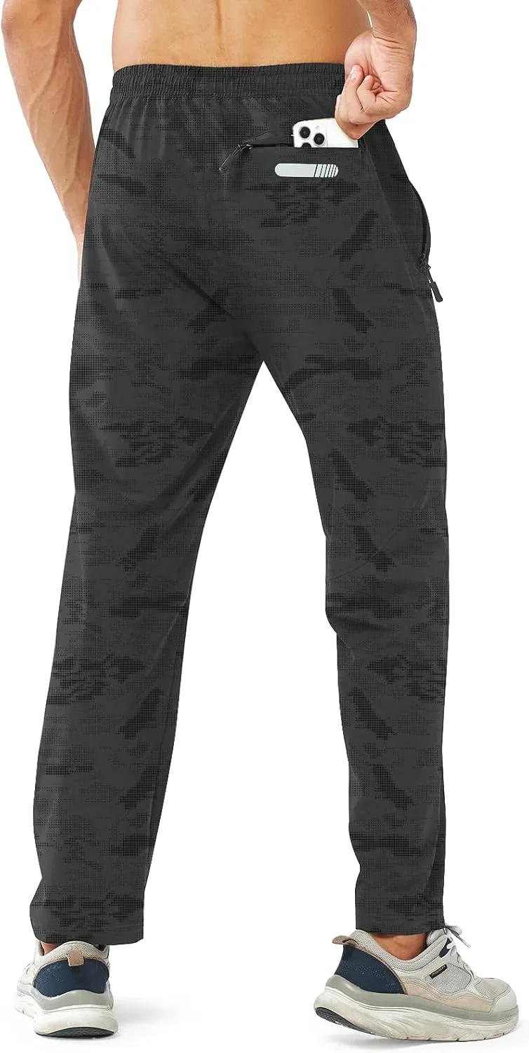NORTHYARD Men's Athletic Pants Running Workout Joggers Lightweight Gym Jogging Track Casual Sweatpants with Zipper Pockets