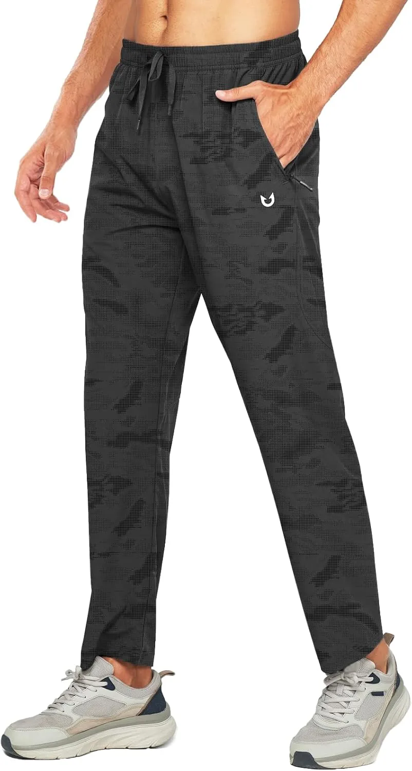NORTHYARD Men's Athletic Pants Running Workout Joggers Lightweight Gym Jogging Track Casual Sweatpants with Zipper Pockets