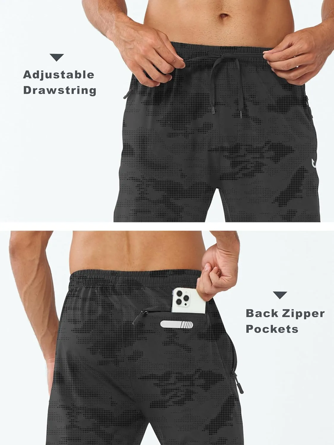 NORTHYARD Men's Athletic Pants Running Workout Joggers Lightweight Gym Jogging Track Casual Sweatpants with Zipper Pockets
