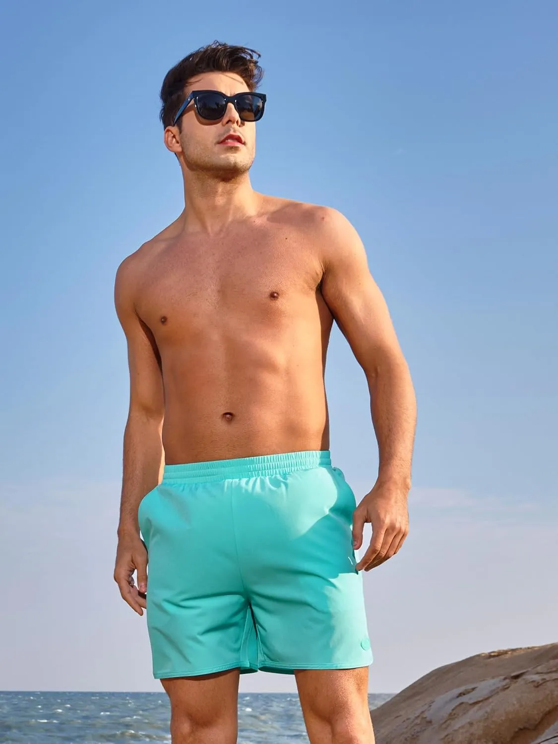 NORTHYARD Men's Swim Trunks 5" Quick Dry Swim Shorts with Mesh Liner Packable for Swimwear Surfing Beach Travel