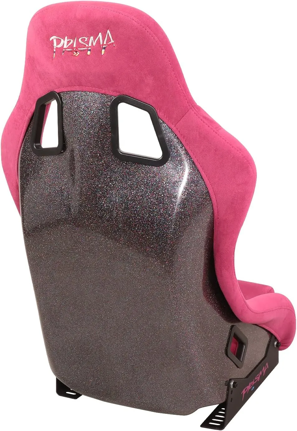 NRG Innovations FRP-303FH-PRISMA Prisma Fixed Back Bucket Racing Seat with Bottom Mount Bracket,Fushia/Mix Sparkled Paint Back