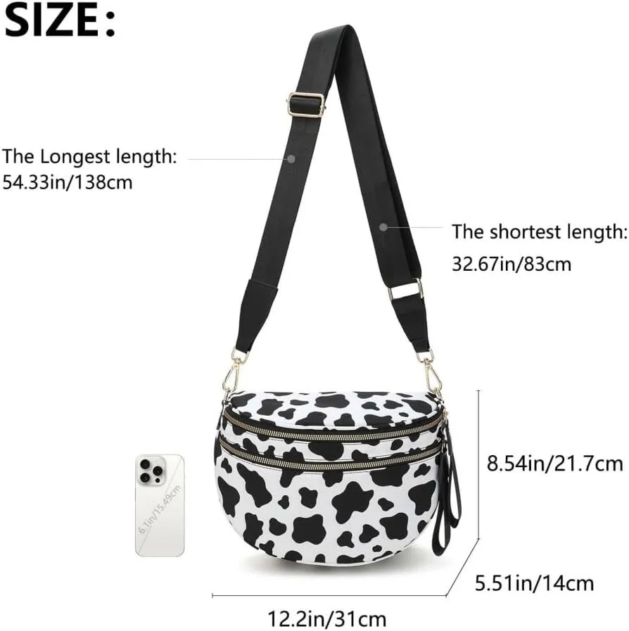 Nuvore Crossbody Bag, Comfort Checkered Bum Bags, Spacious Trendy & Functional Bum bag, Women Lightweight Messenger bag
