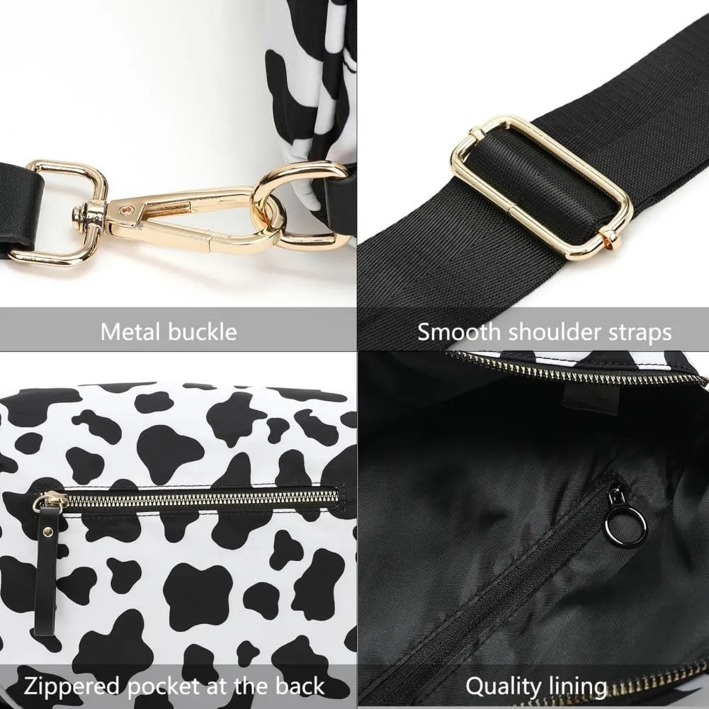 Nuvore Crossbody Bag, Comfort Checkered Bum Bags, Spacious Trendy & Functional Bum bag, Women Lightweight Messenger bag