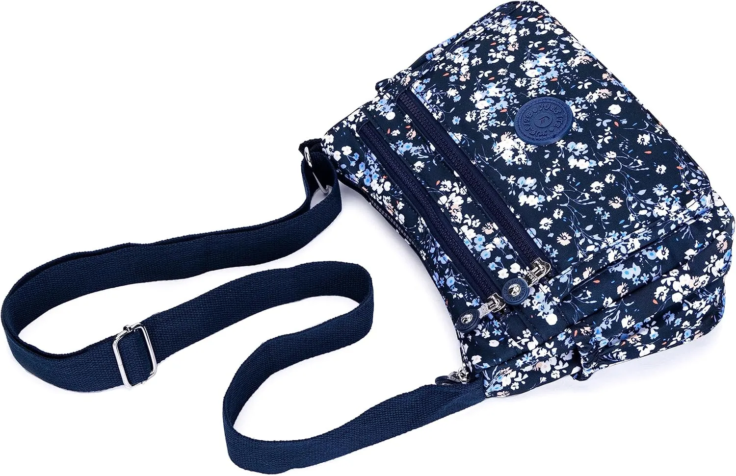 Nylon Floral Multi-Pocket Crossbody Purse Bags for Women Travel Shoulder Bag