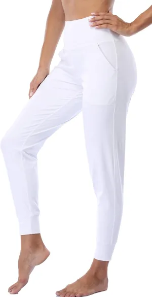 Oalka Women's Joggers High Waist Yoga Pockets Sweatpants Sport Workout Pants