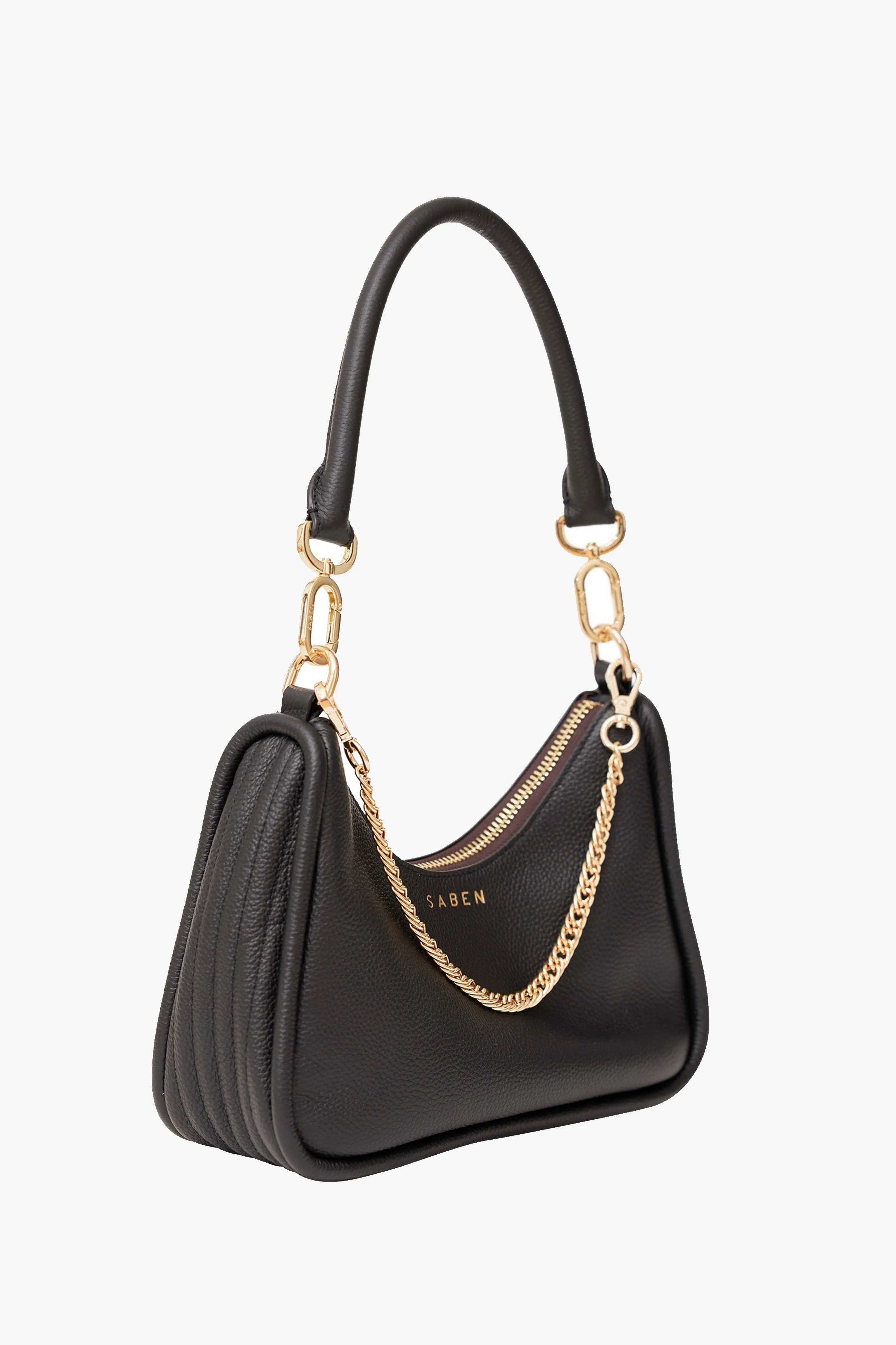 Odette Black Handbag with Gold Chain Detail
