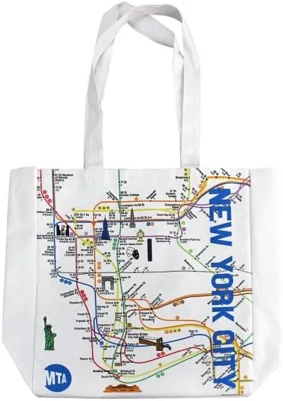 Official Licensed New York MTA Subway Map Polyester Tote Bag