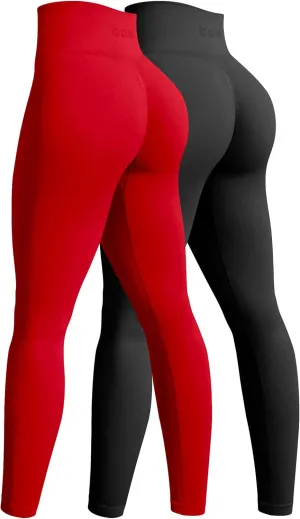 OQQ Women's 2 Piece Yoga Legging Seamless Workout High Waist Butt Liftings Athletic Leggings