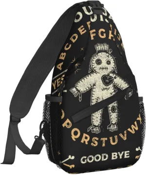 Ouija Board Voodoo Doll Occultism Sling Backpack Crossbody Sling Bag for Women Men Shoulder Bag Travel Hiking Daypack