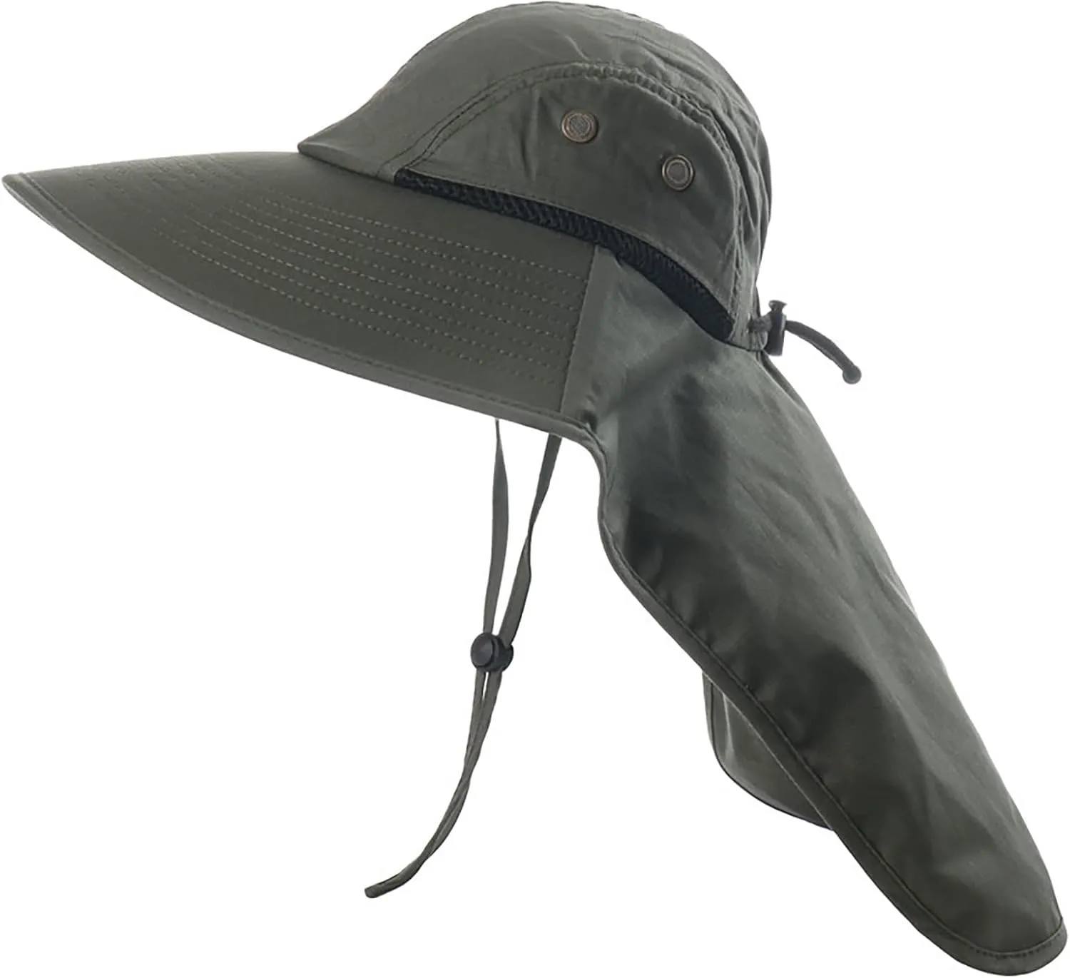 Outdoor Sun Hat for Men Women with Neck Flap, UPF 50  UV Protective Hiking Fishing Hats, Wide Brim Adjustable Sun Hat