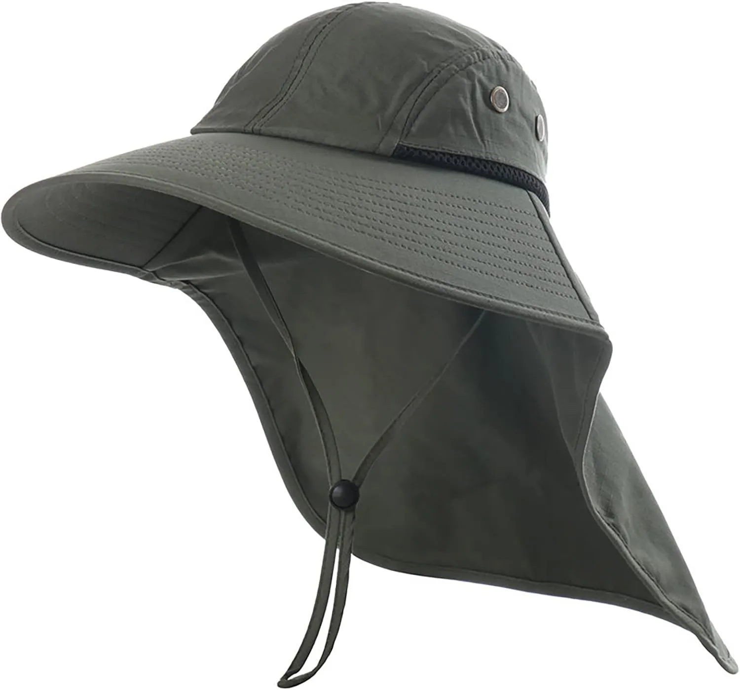 Outdoor Sun Hat for Men Women with Neck Flap, UPF 50  UV Protective Hiking Fishing Hats, Wide Brim Adjustable Sun Hat