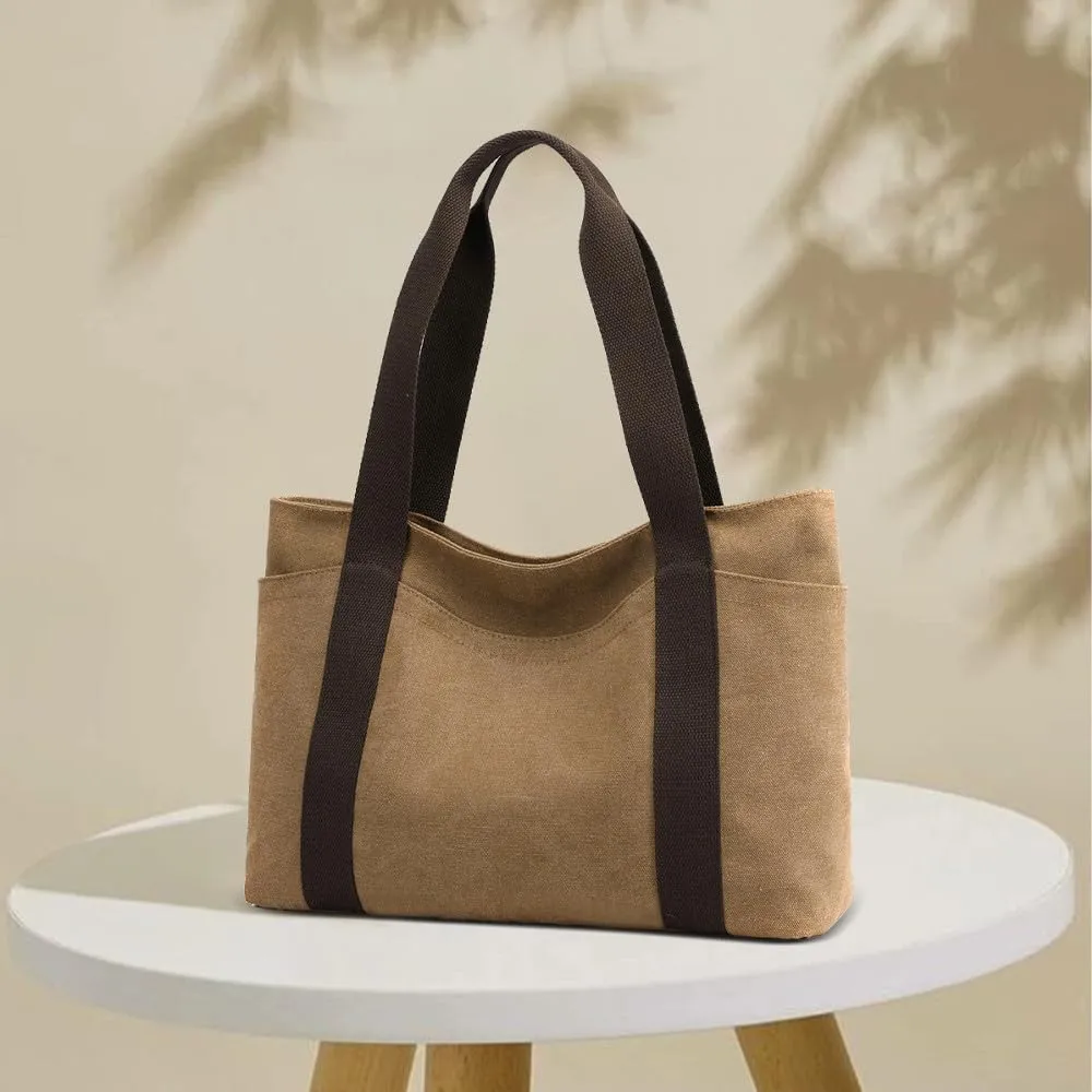 Oversize Canvas Women Weekender Bag Shopper Handbag Travel Purse Shoulder Work Travel Tote Bag for Women with Zipper