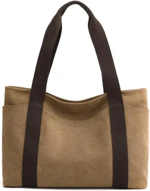 Oversize Canvas Women Weekender Bag Shopper Handbag Travel Purse Shoulder Work Travel Tote Bag for Women with Zipper