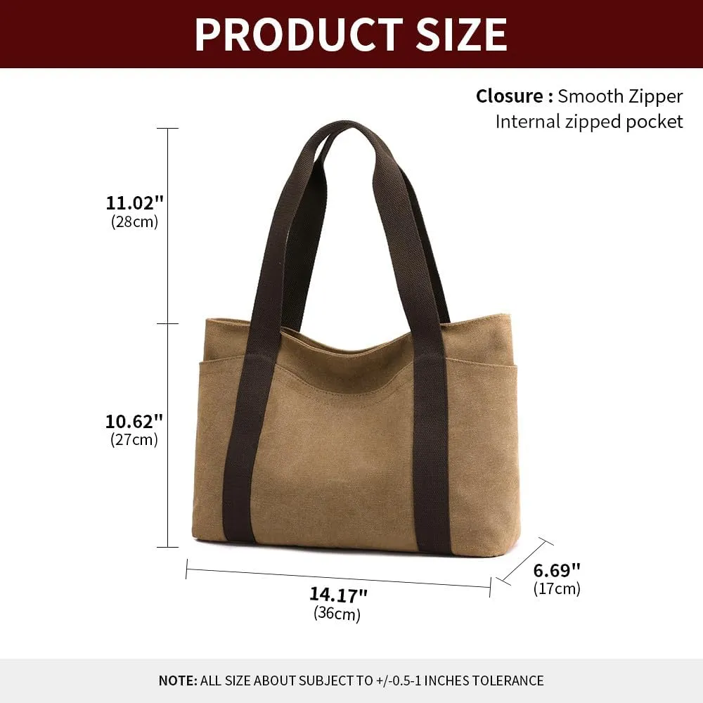 Oversize Canvas Women Weekender Bag Shopper Handbag Travel Purse Shoulder Work Travel Tote Bag for Women with Zipper