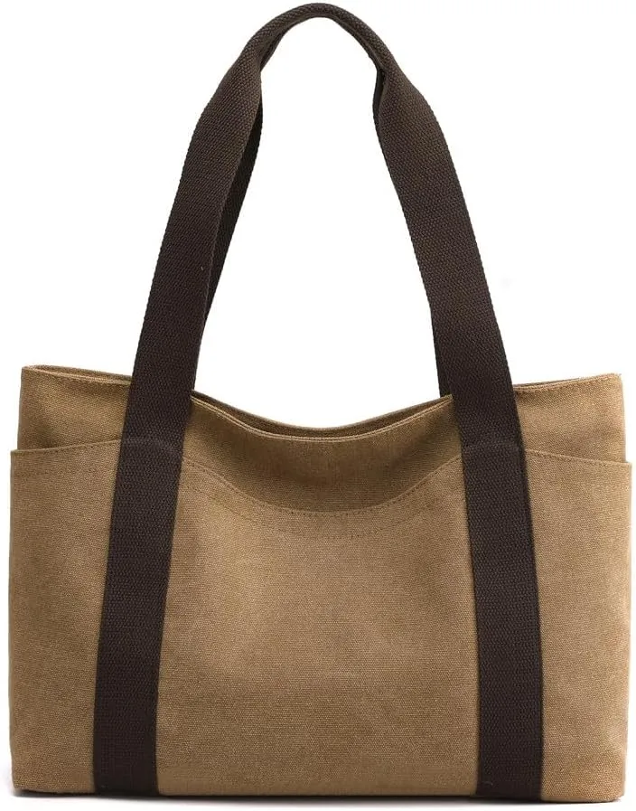 Oversize Canvas Women Weekender Bag Shopper Handbag Travel Purse Shoulder Work Travel Tote Bag for Women with Zipper