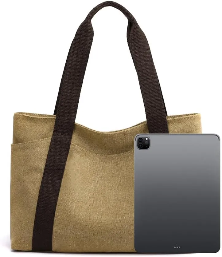 Oversize Canvas Women Weekender Bag Shopper Handbag Travel Purse Shoulder Work Travel Tote Bag for Women with Zipper