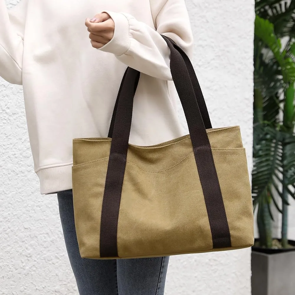 Oversize Canvas Women Weekender Bag Shopper Handbag Travel Purse Shoulder Work Travel Tote Bag for Women with Zipper