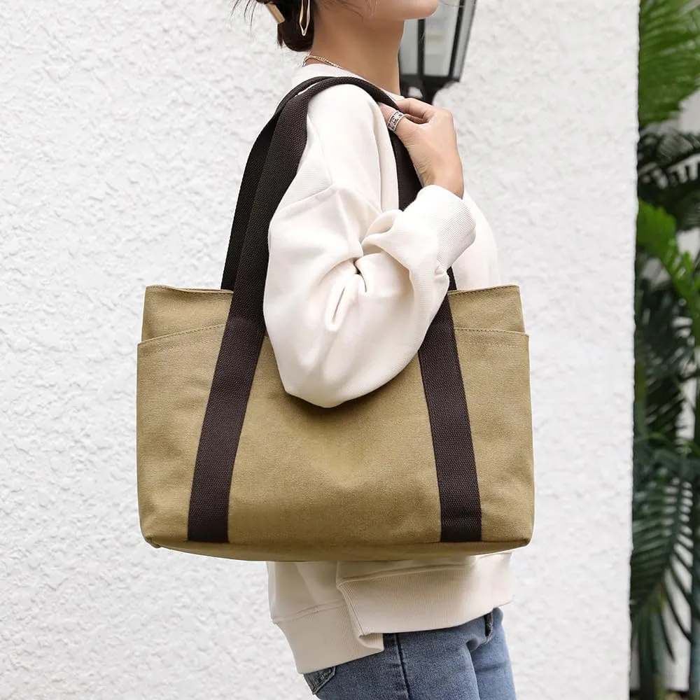 Oversize Canvas Women Weekender Bag Shopper Handbag Travel Purse Shoulder Work Travel Tote Bag for Women with Zipper