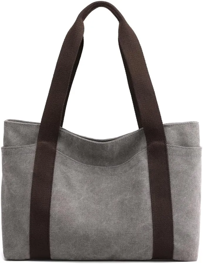 Oversize Canvas Women Weekender Bag Shopper Handbag Travel Purse Shoulder Work Travel Tote Bag for Women with Zipper