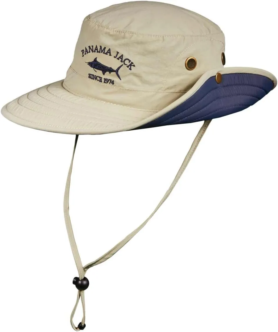 Panama Jack Boonie Fishing Hat - Bucket, Lightweight, Packable, UPF (SPF) 50  Sun Protection, 3" Floating Brim